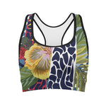 Exotic Patchwork Pattern Print Women's Sports Bra