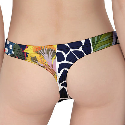 Exotic Patchwork Pattern Print Women's Thong