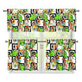 Exotic Tropical Giraffe Pattern Print 3 Piece Kitchen Curtains