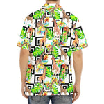 Exotic Tropical Giraffe Pattern Print Aloha Shirt