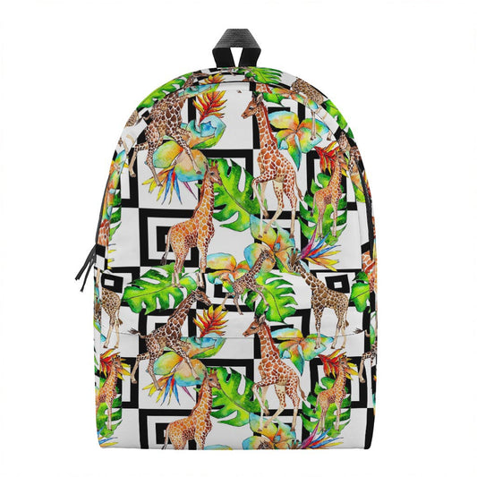 Exotic Tropical Giraffe Pattern Print Backpack