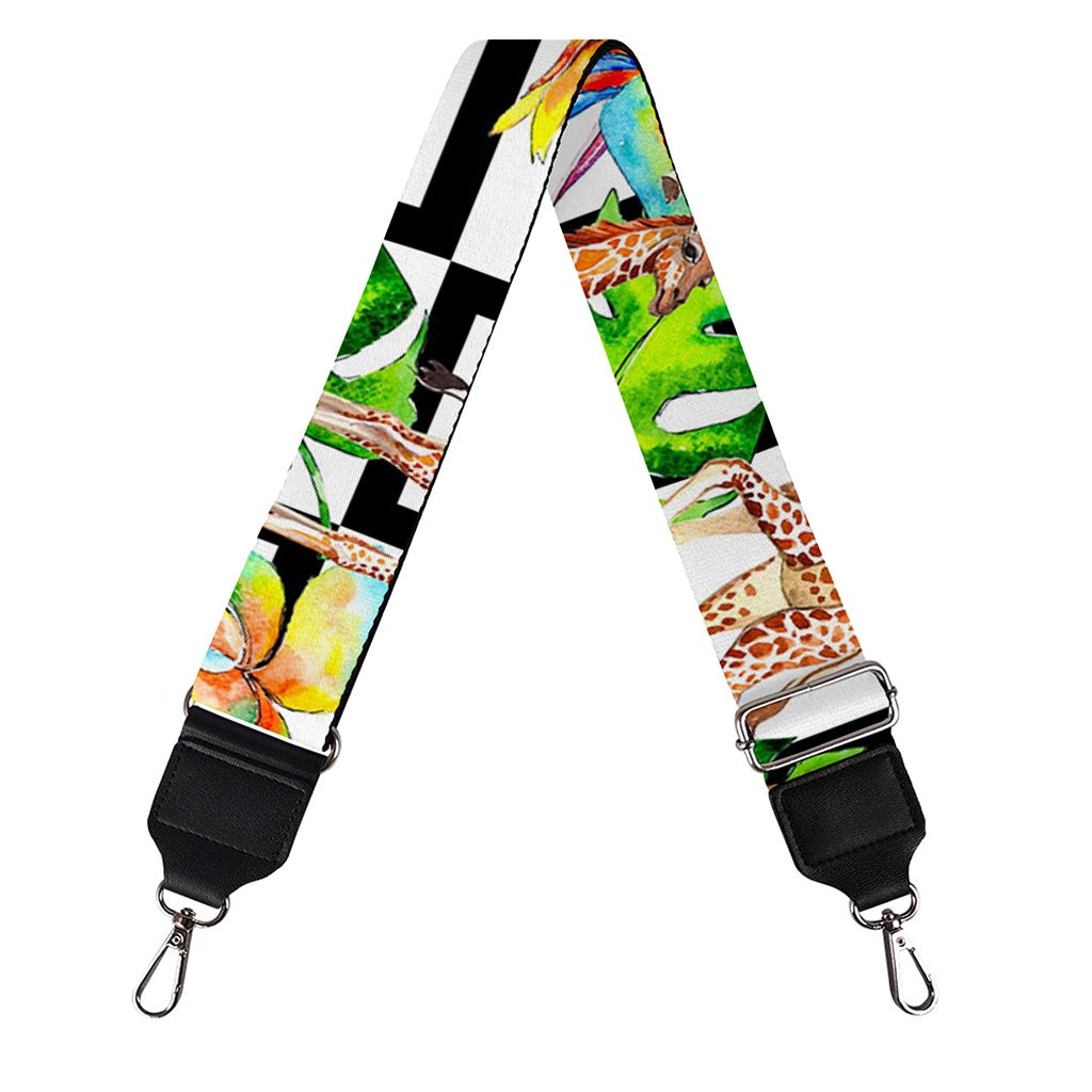 Exotic Tropical Giraffe Pattern Print Bag Strap