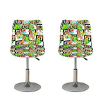 Exotic Tropical Giraffe Pattern Print Bar Stool Covers