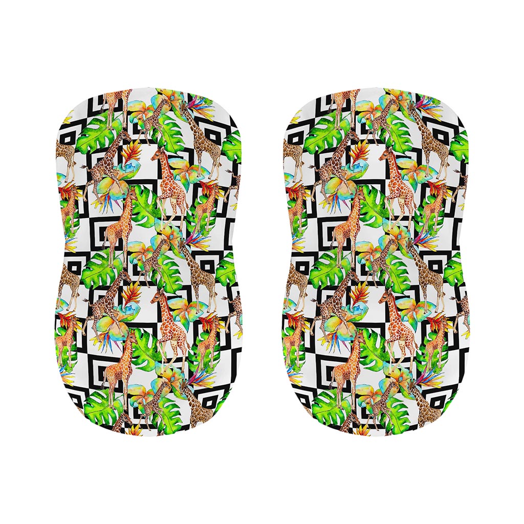 Exotic Tropical Giraffe Pattern Print Bar Stool Covers