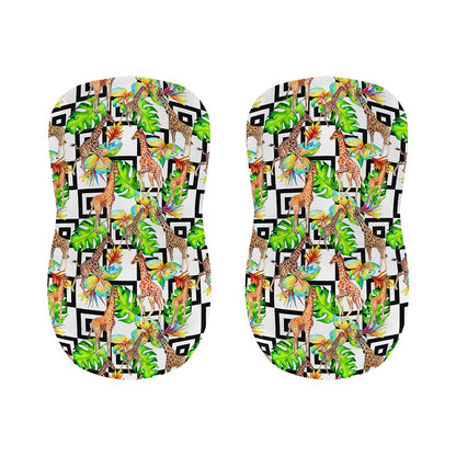 Exotic Tropical Giraffe Pattern Print Bar Stool Covers