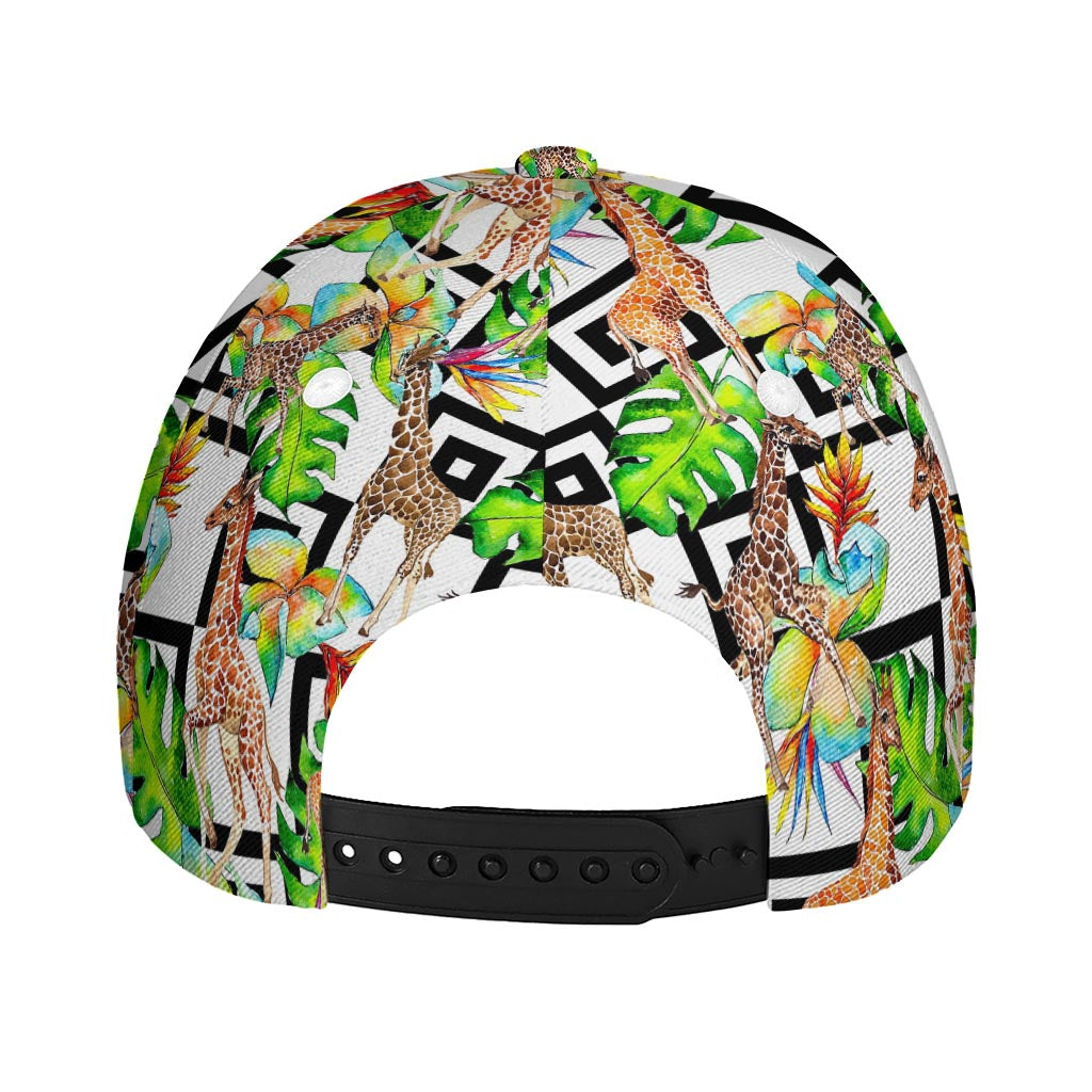 Exotic Tropical Giraffe Pattern Print Baseball Cap