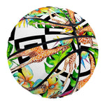 Exotic Tropical Giraffe Pattern Print Basketball