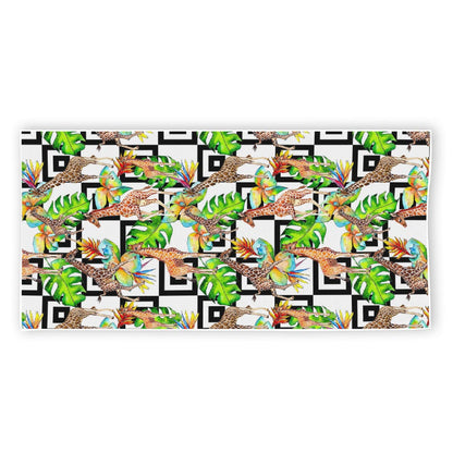 Exotic Tropical Giraffe Pattern Print Beach Towel
