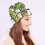 Exotic Tropical Giraffe Pattern Print Beanie