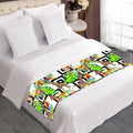 Exotic Tropical Giraffe Pattern Print Bed Runner