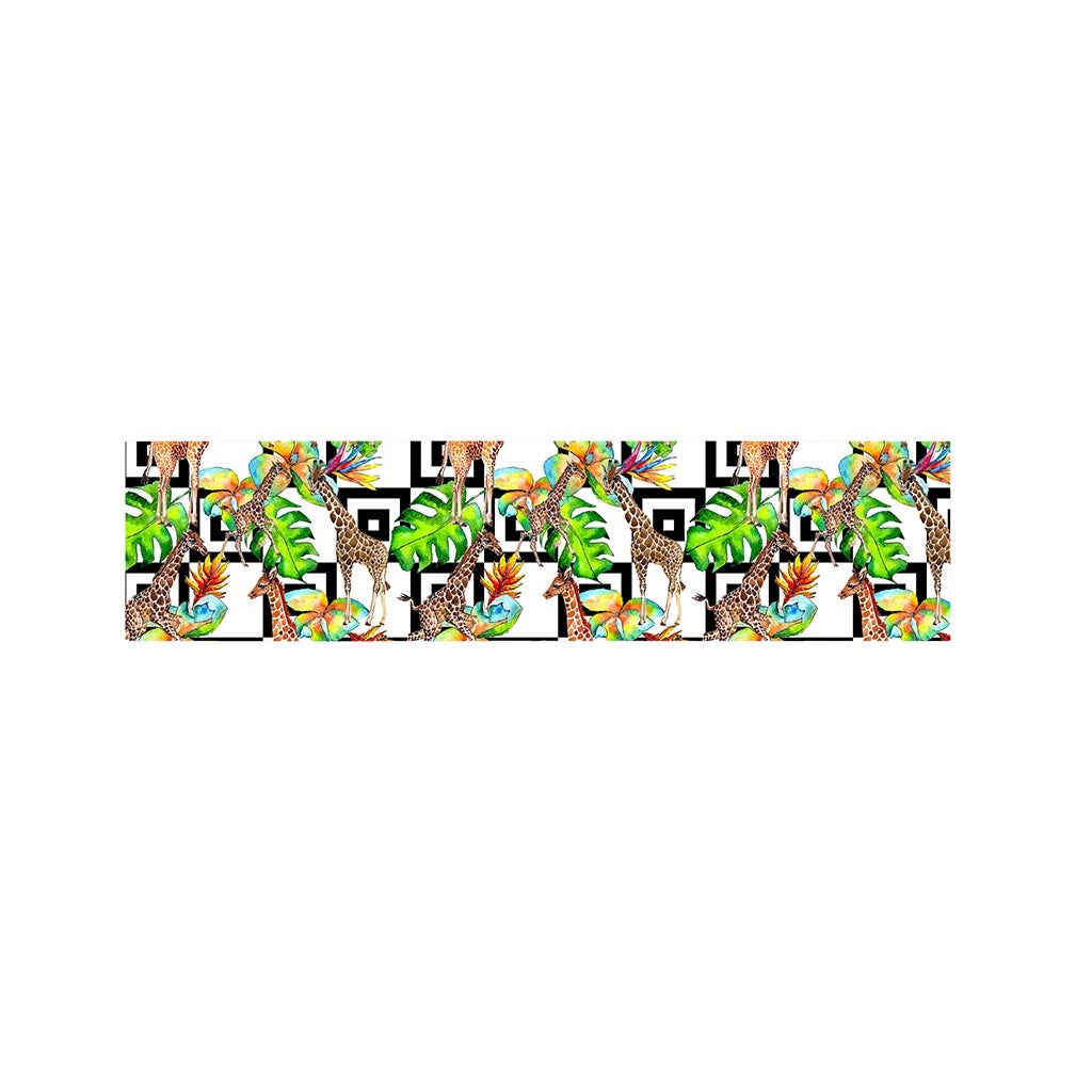 Exotic Tropical Giraffe Pattern Print Bed Runner