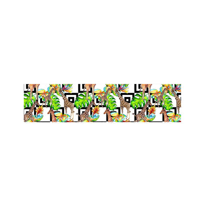 Exotic Tropical Giraffe Pattern Print Bed Runner