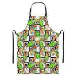 Exotic Tropical Giraffe Pattern Print Bib Apron With Pocket