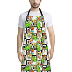 Exotic Tropical Giraffe Pattern Print Bib Apron With Pocket