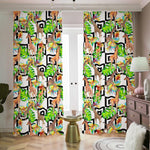 Exotic Tropical Giraffe Pattern Print Blackout Pencil Pleat Curtains