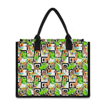 Exotic Tropical Giraffe Pattern Print Canvas Tote Bag