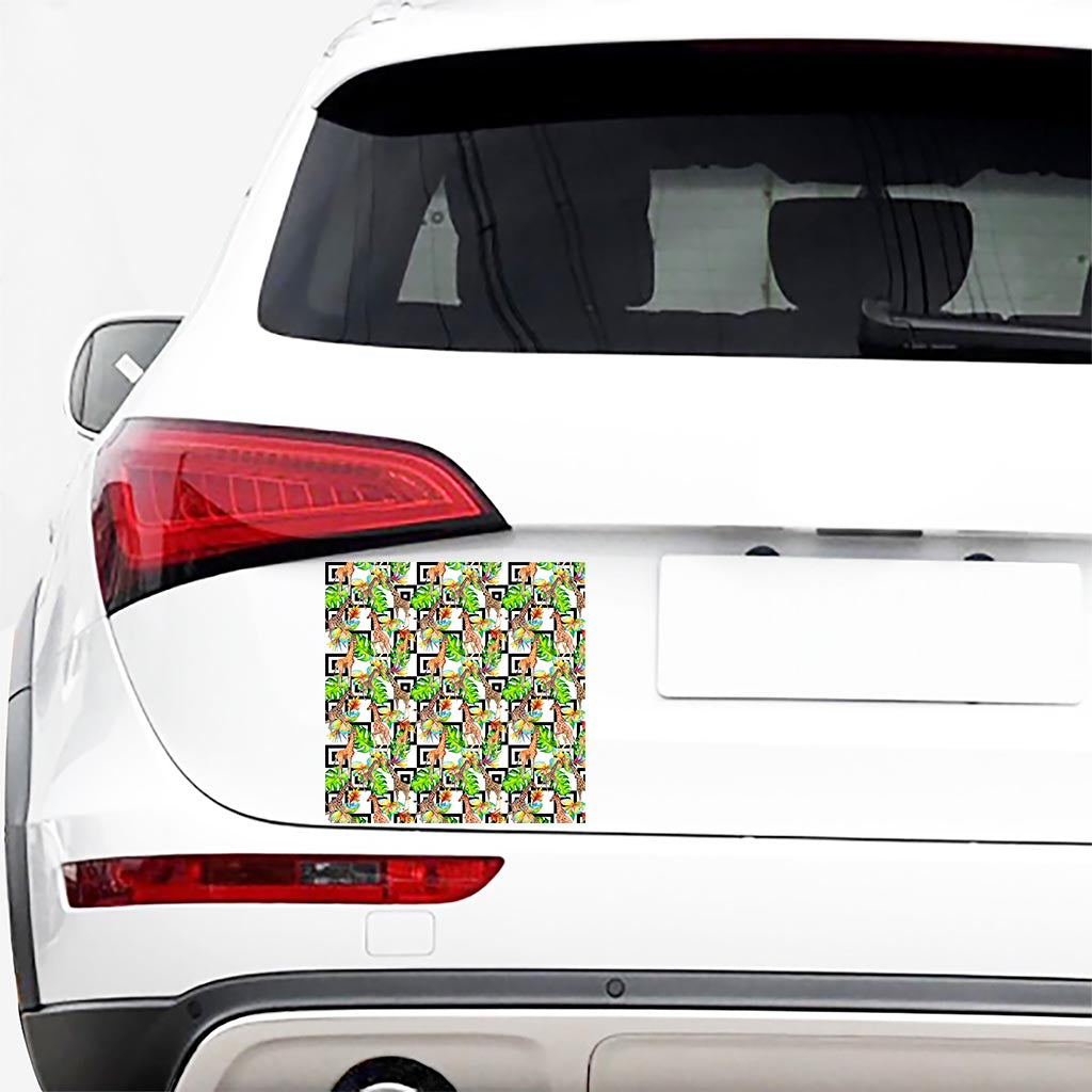 Exotic Tropical Giraffe Pattern Print Car Sticker
