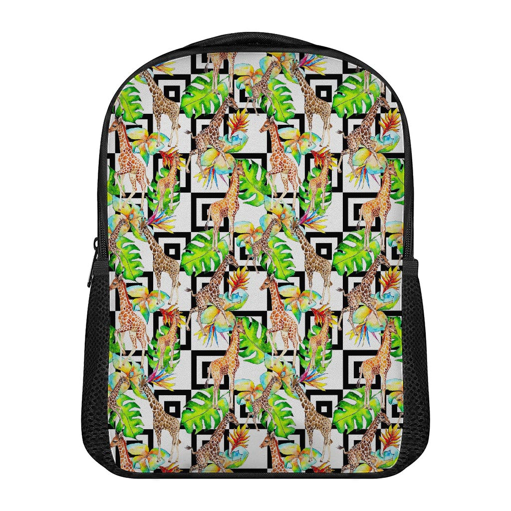 Exotic Tropical Giraffe Pattern Print Casual Backpack