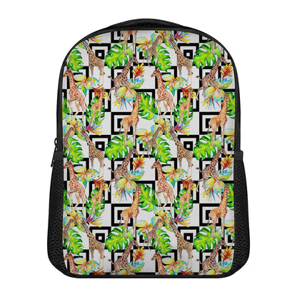 Exotic Tropical Giraffe Pattern Print Casual Backpack