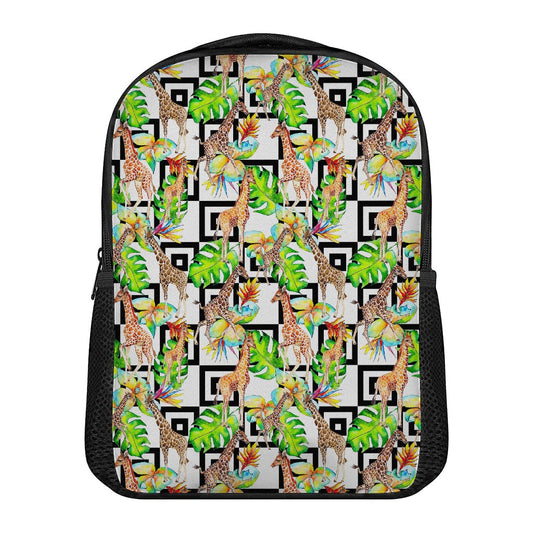Exotic Tropical Giraffe Pattern Print Casual Backpack