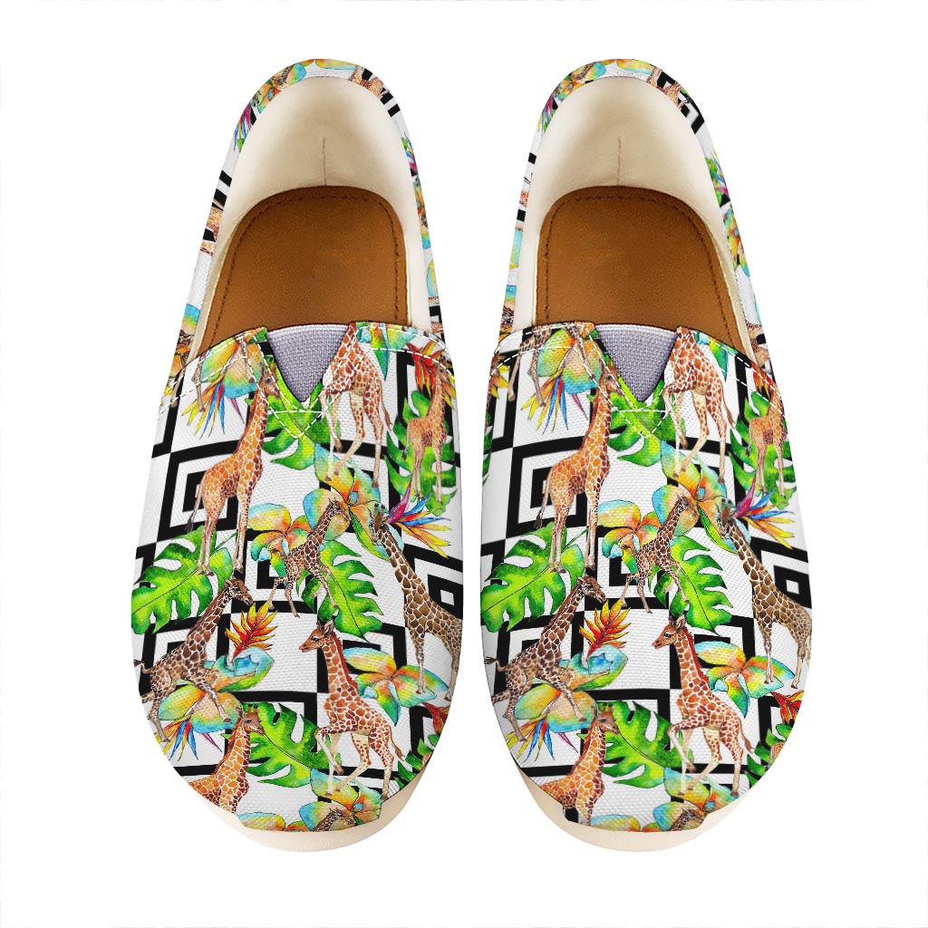Exotic Tropical Giraffe Pattern Print Casual Shoes