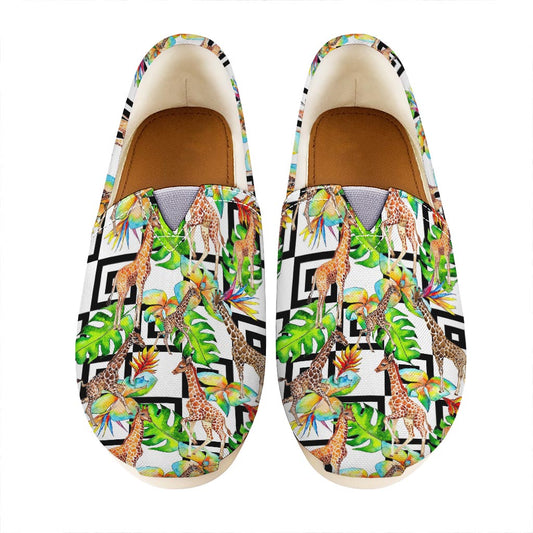 Exotic Tropical Giraffe Pattern Print Casual Shoes