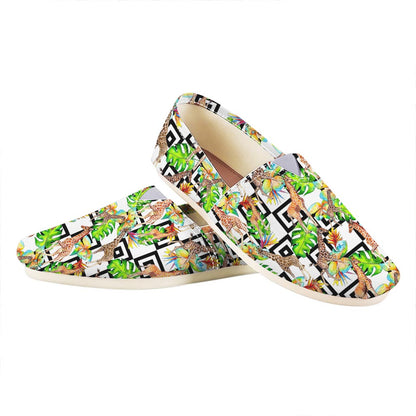 Exotic Tropical Giraffe Pattern Print Casual Shoes