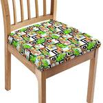 Exotic Tropical Giraffe Pattern Print Chair Cushion Cover