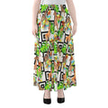 Exotic Tropical Giraffe Pattern Print Chiffon Maxi Skirt
