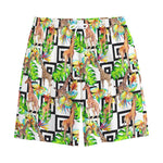 Exotic Tropical Giraffe Pattern Print Cotton Shorts