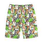 Exotic Tropical Giraffe Pattern Print Cotton Shorts