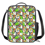 Exotic Tropical Giraffe Pattern Print Crossbody Lunch Bag