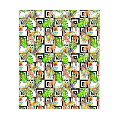 Exotic Tropical Giraffe Pattern Print Curtain