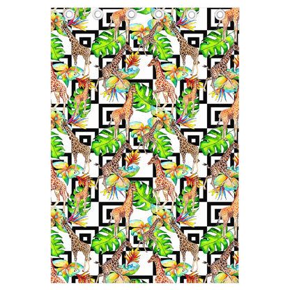 Exotic Tropical Giraffe Pattern Print Curtain