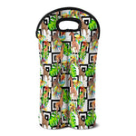 Exotic Tropical Giraffe Pattern Print Double Neoprene Wine Tote