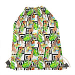 Exotic Tropical Giraffe Pattern Print Drawstring Bag