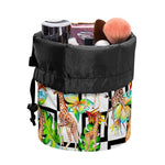 Exotic Tropical Giraffe Pattern Print Drawstring Makeup Bag