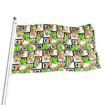 Exotic Tropical Giraffe Pattern Print Flag