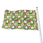 Exotic Tropical Giraffe Pattern Print Flag