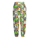 Exotic Tropical Giraffe Pattern Print Fleece Lined Knit Pants