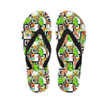 Exotic Tropical Giraffe Pattern Print Flip Flops