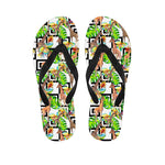 Exotic Tropical Giraffe Pattern Print Flip Flops