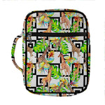 Exotic Tropical Giraffe Pattern Print Front Pocket Bible Bag