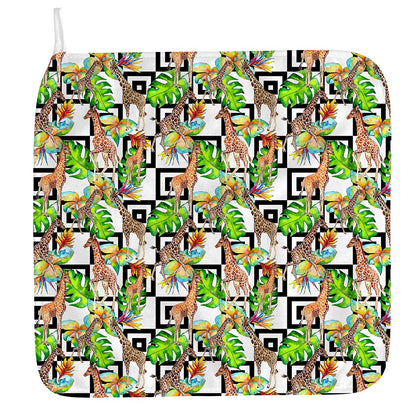 Exotic Tropical Giraffe Pattern Print Hand Towel