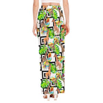 Exotic Tropical Giraffe Pattern Print High Slit Maxi Skirt
