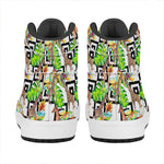 Exotic Tropical Giraffe Pattern Print High Top Leather Sneakers