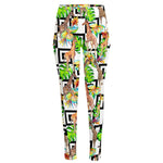 Exotic Tropical Giraffe Pattern Print High-Waisted Pocket Leggings