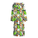Exotic Tropical Giraffe Pattern Print Hooded Bathrobe