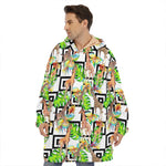 Exotic Tropical Giraffe Pattern Print Hoodie Blanket