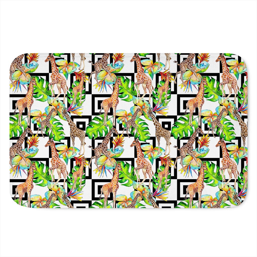 Exotic Tropical Giraffe Pattern Print Indoor Door Mat